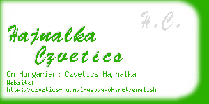 hajnalka czvetics business card